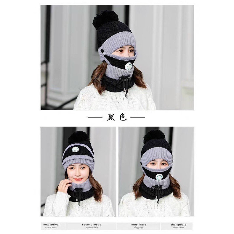 SET 3 MŨ , KHĂN ,KHẨU TRANG CHO NỮ GIỮ ẤM CỰC ĐỈNH CHỐNG LẠNH, CHỐNG BỤI HIỆU QUẢ