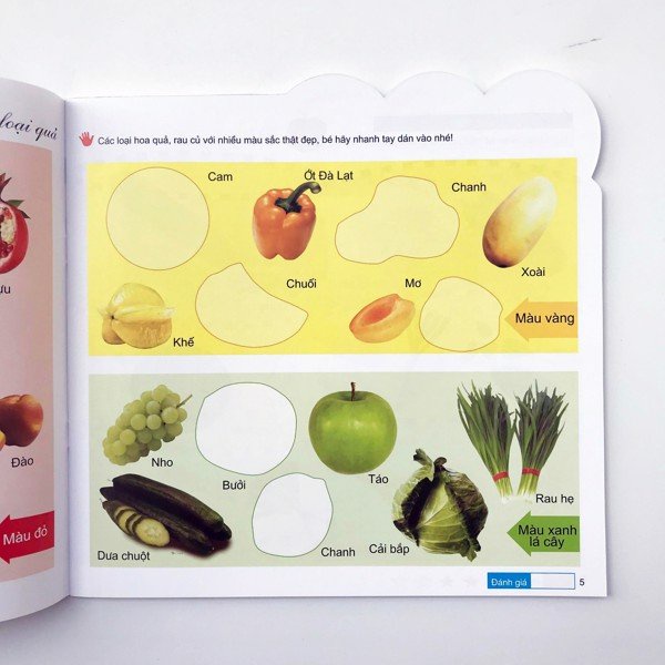 SÁCH - 200 miếng bóc dán thông minh - Nhận biết rau củ quả