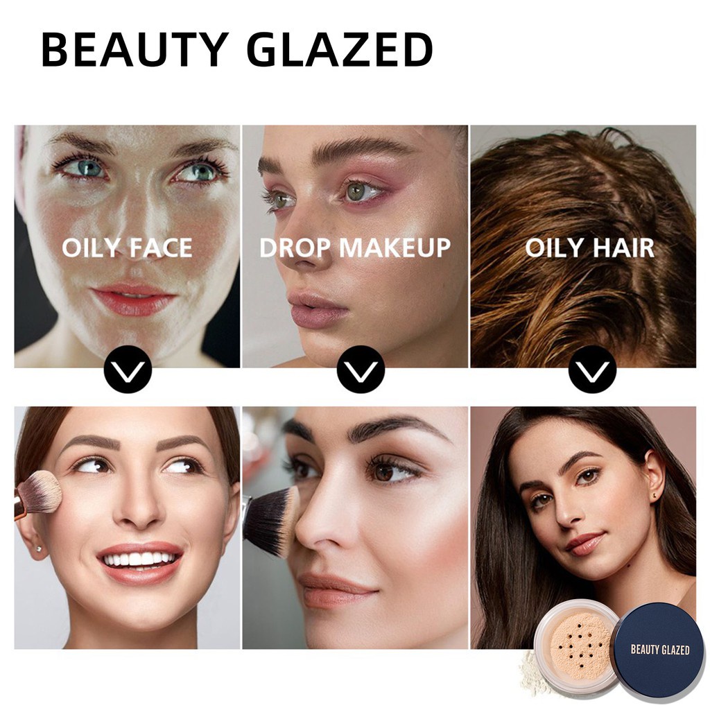 BEAUTY GLAZED 2 màu phấn phủ kiểm soát dầu / phấn phủ trang điểm | BigBuy360 - bigbuy360.vn
