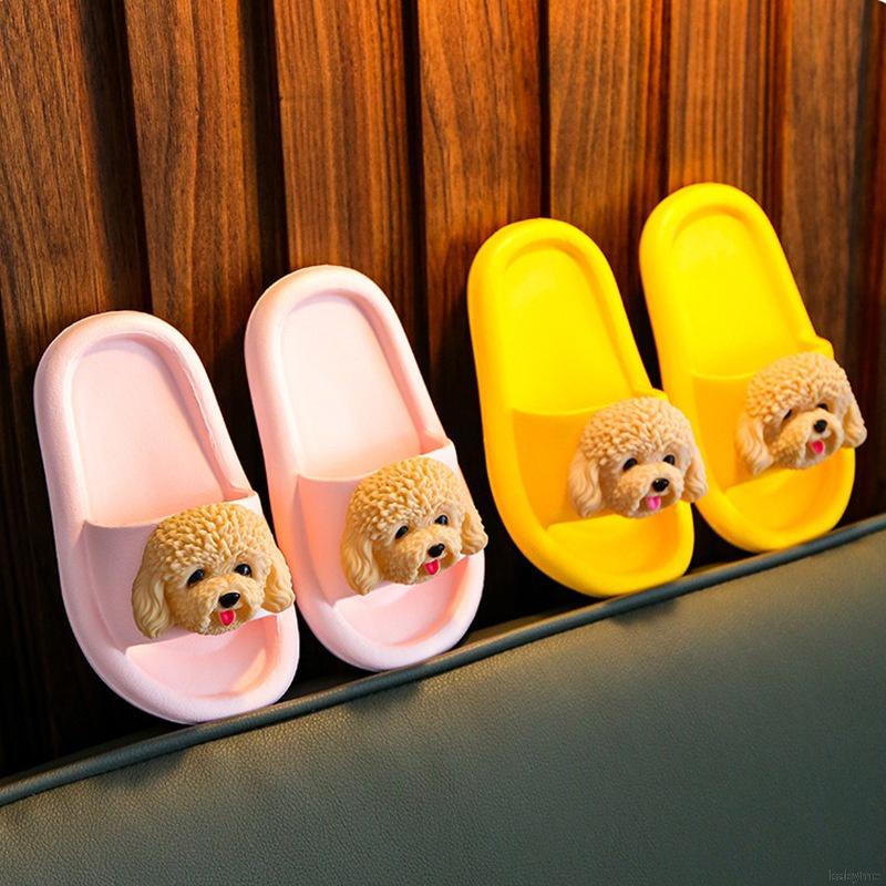 Dép Đi Trong Nhà Đế Mềm Chống Trượt Hình Gấu Teddy Dễ Thương Cho Bé Gái