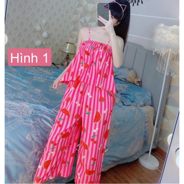 Đồ mặc nhà lửng cánh tiên lụa siêu xinh