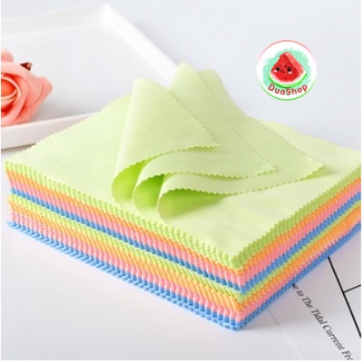 SET 10 Khăn vi sợi lau mắt kính, khăn lau điện thoại, máy tính bảng...13*13 cm 🍉Duashop🍉