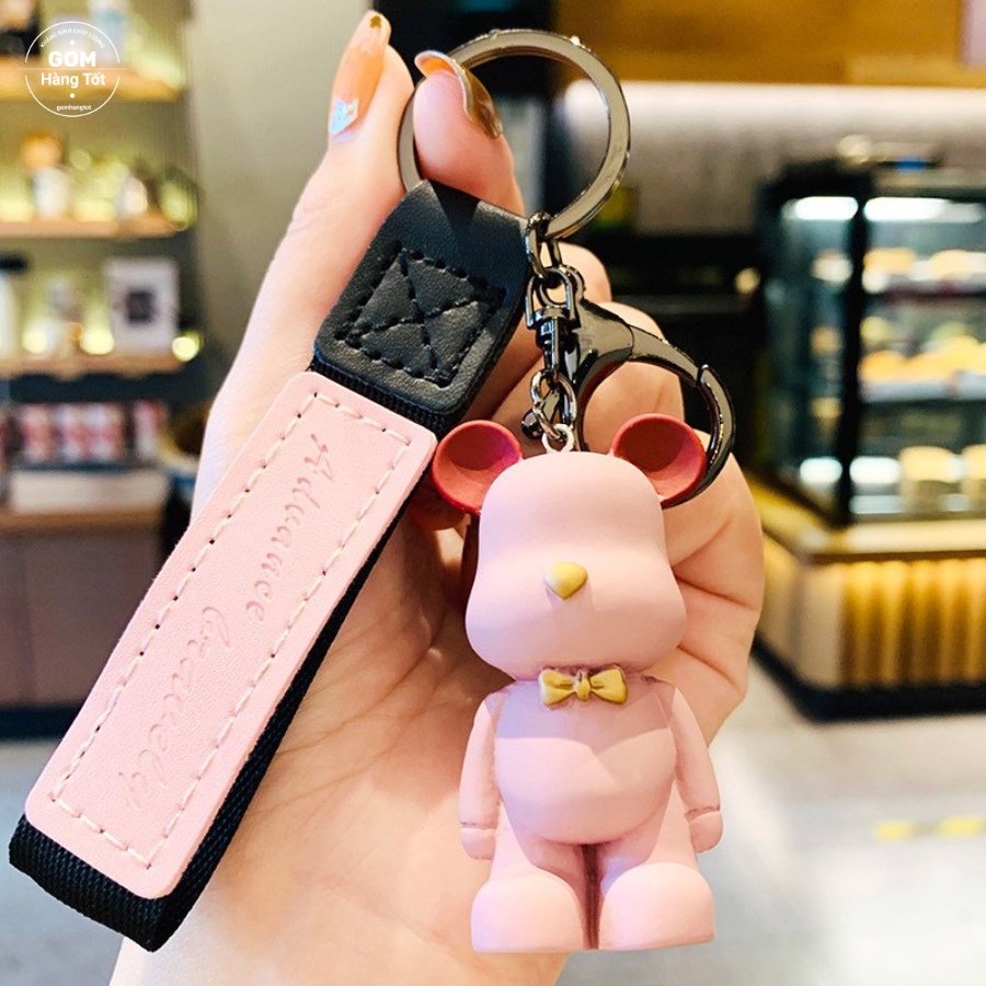 Móc khóa gấu Hàn Quốc, móc treo trên balo, túi xách siêu dễ thương - BEAR-KEY-001