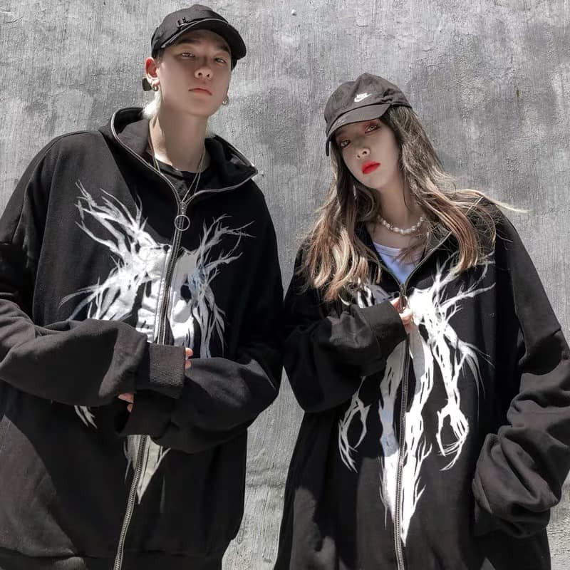 ÁO KHOÁC NỈ HOODIE FORM RỘNG ULZZANG UNISEX - GIN STORE