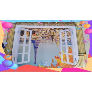 🦢Giấy dán tường 3D hoạ tiết cửa sổ🦢