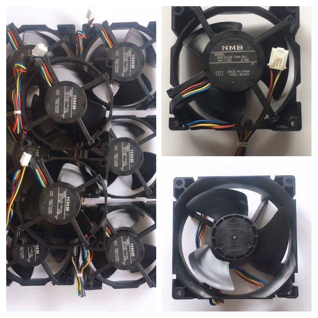 QUẠT TỦ LẠNH TOSHIBA DC : 14V, 0.16A, 4 DÂY 9x9 CM PHƯỚC MÃI