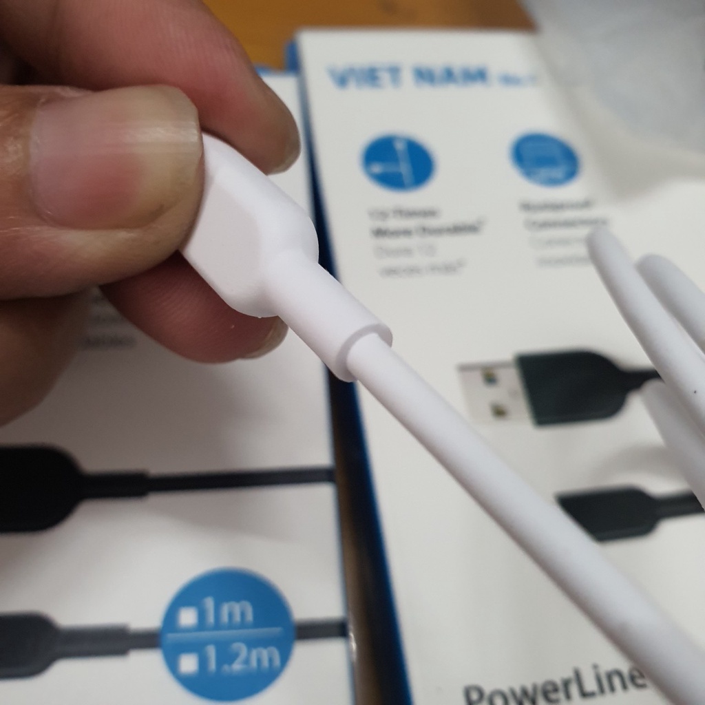 Dây sạc cáp nhanh Powerline siêu bền chống rối dành cho IP 5, 6, 7, 8