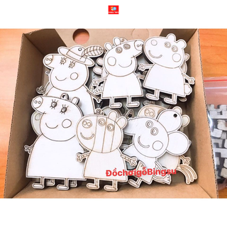 Đồ chơi tô màu gỗ nhà Heo Peppa cho bé thỏa sức tô màu sáng tạo