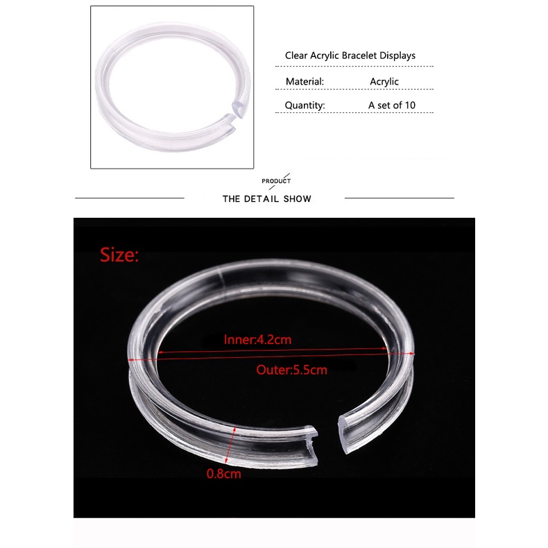Set 10 Giá Đỡ Acrylic Trong Suốt Trưng Bày Trang Sức
