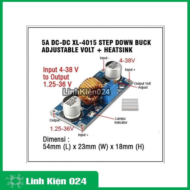 Module Hạ Áp Buck DC-DC 5A XL4015