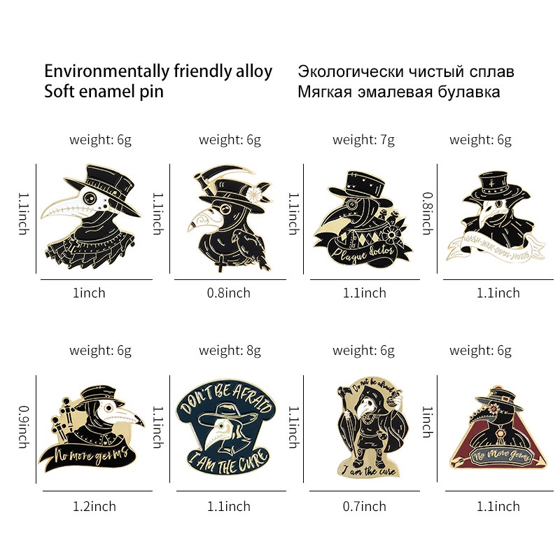 Ghim cài áo hình con quạ đen ngộ nghĩnh