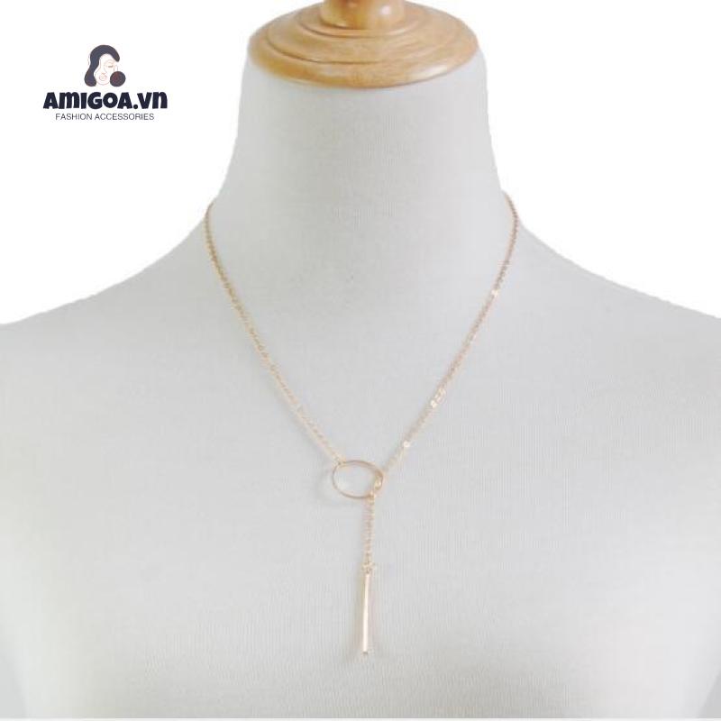 Vòng cổ Sợi Xích Ngắn Bằng Kim Loại Đơn Giản
