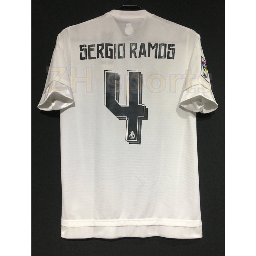 Áo Thun Bóng Đá Đội Real Madrid 15/16 SERGIO RAMOS 4 RONALDO 7 BENZEMA 9 2015 2016