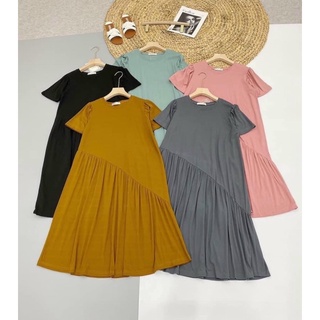 Váy suông cotton đuôi cá tay bồng
