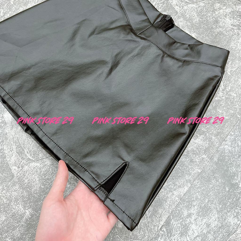 Chân Váy Da Lưng Thấp alohashop91, Dáng Ôm Xẻ Đùi Quyến Rũ