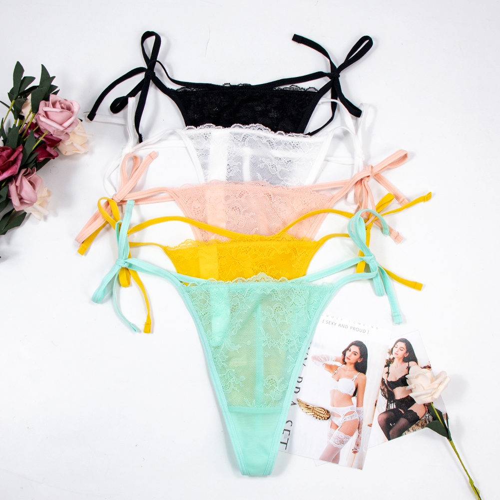 Bộ 3 quần lót lọt khe VARSBABY N130 phối ren xuyên thấu thời trang quyến rũ độc đáo cho nữ