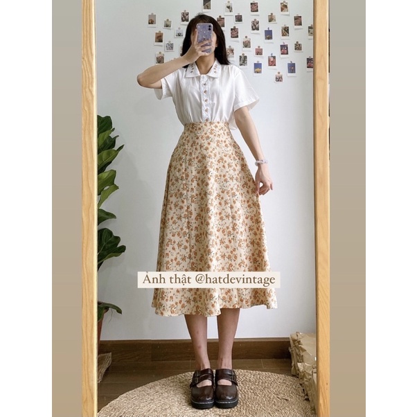 [NEW] Set phối sơmi thêu hoa và chân váy vintage | BigBuy360 - bigbuy360.vn