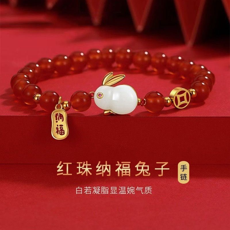 Bộ Trang Sức Hình Thỏ Đính Đá Ngọc Bích Màu Xanh Lá Sang Trọng