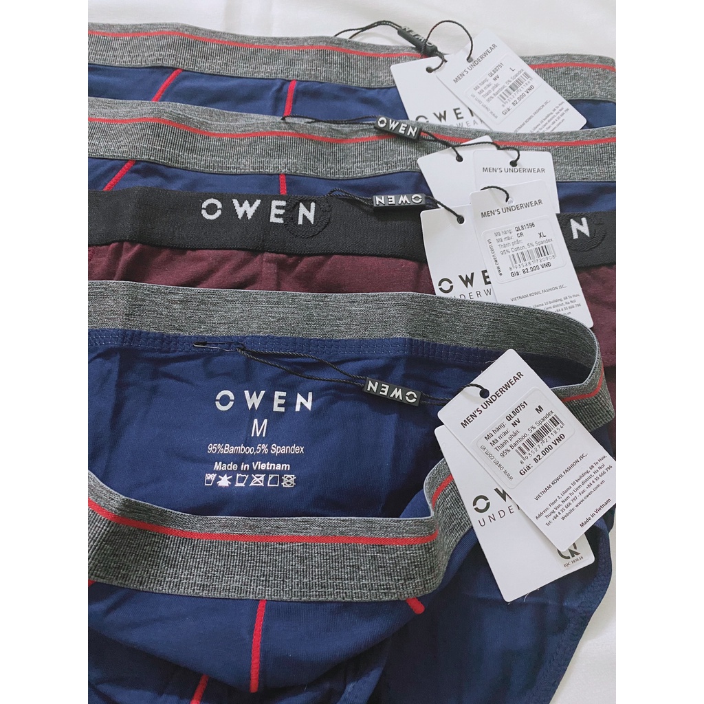 Quần Sịp Tam Giác OWEN ❤️FREESHIP❤️ Sịp nam Briefs kháng khuẩn cao cấp, Chính hãng full tem mác