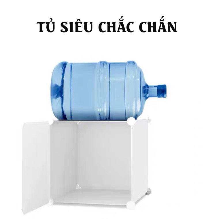 TỦ NHỰA LẮP GHÉP TẶNG KÈM THANH TREO QUẦN ÁO 6 Ô