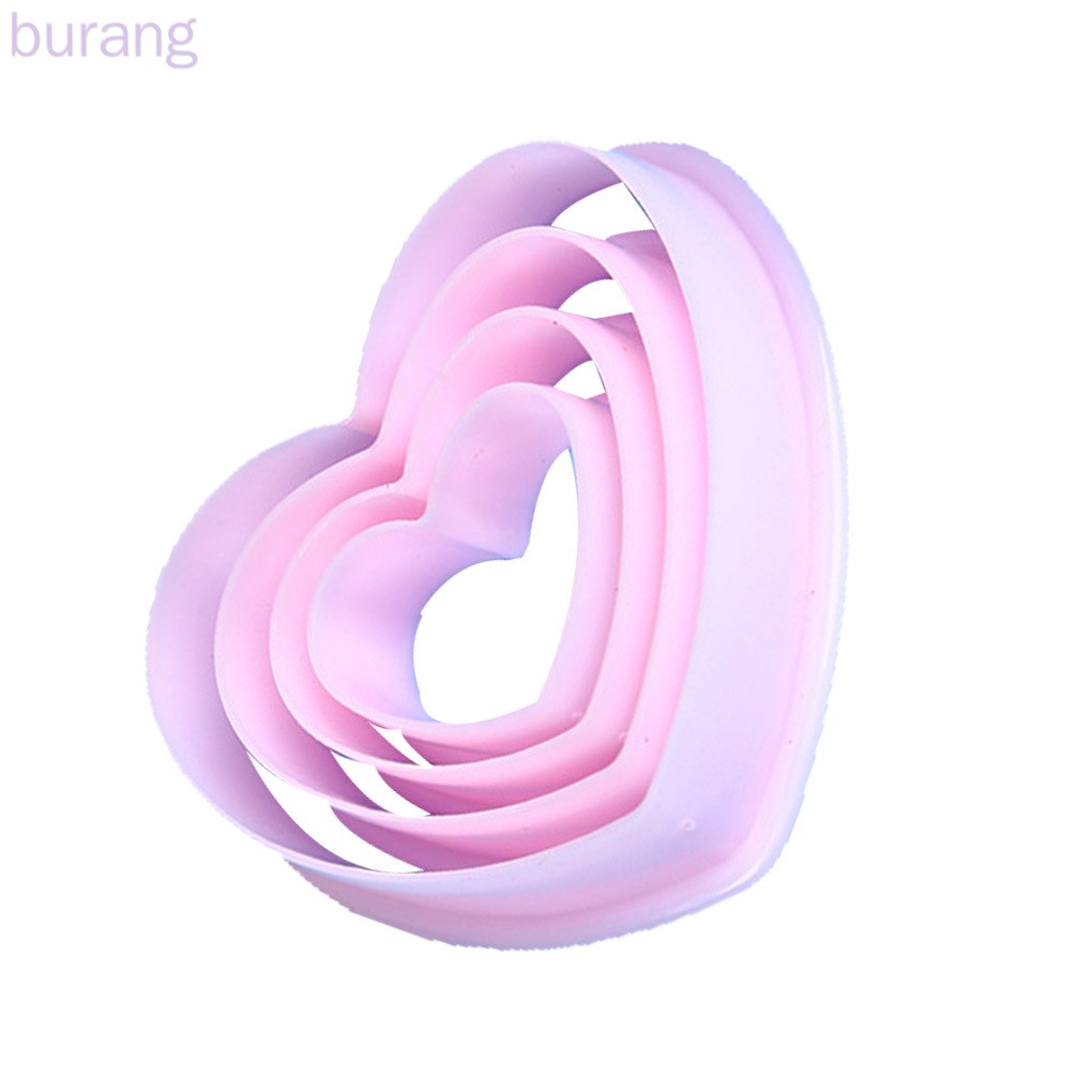 Set 4 Khuôn Cắt Bánh Hình Trái Tim Bằng Nhựa Tiện Dụng