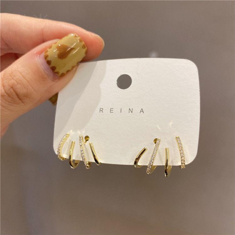 Bông Tai Đính Kim Cương Giả Cao Cấp Sang Trọng Thời Trang 2022