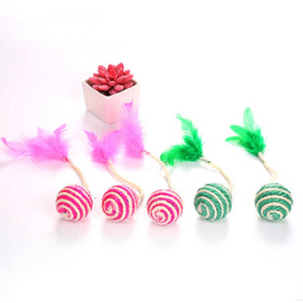 Bóng Đồ Chơi Đính Lông Vũ Cho Mèo Cưng