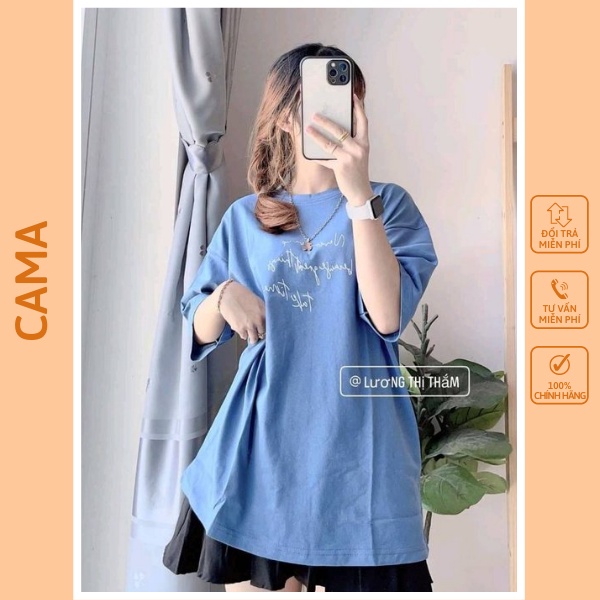 [Mã 44FASHIONSALE1 giảm 10K đơn 50K] Áo thun nữ unisex tay lỡ form rộng cổ tròn in hình chữ CaMa Store M270