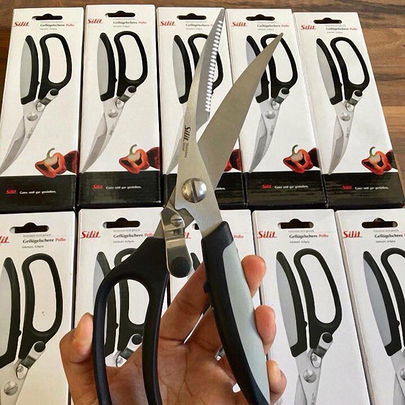 Kéo cắt gà Silit pollo 24cm trợ lực, tay cầm chắc chắn kèm hộp [nhập Đức chính hãng]