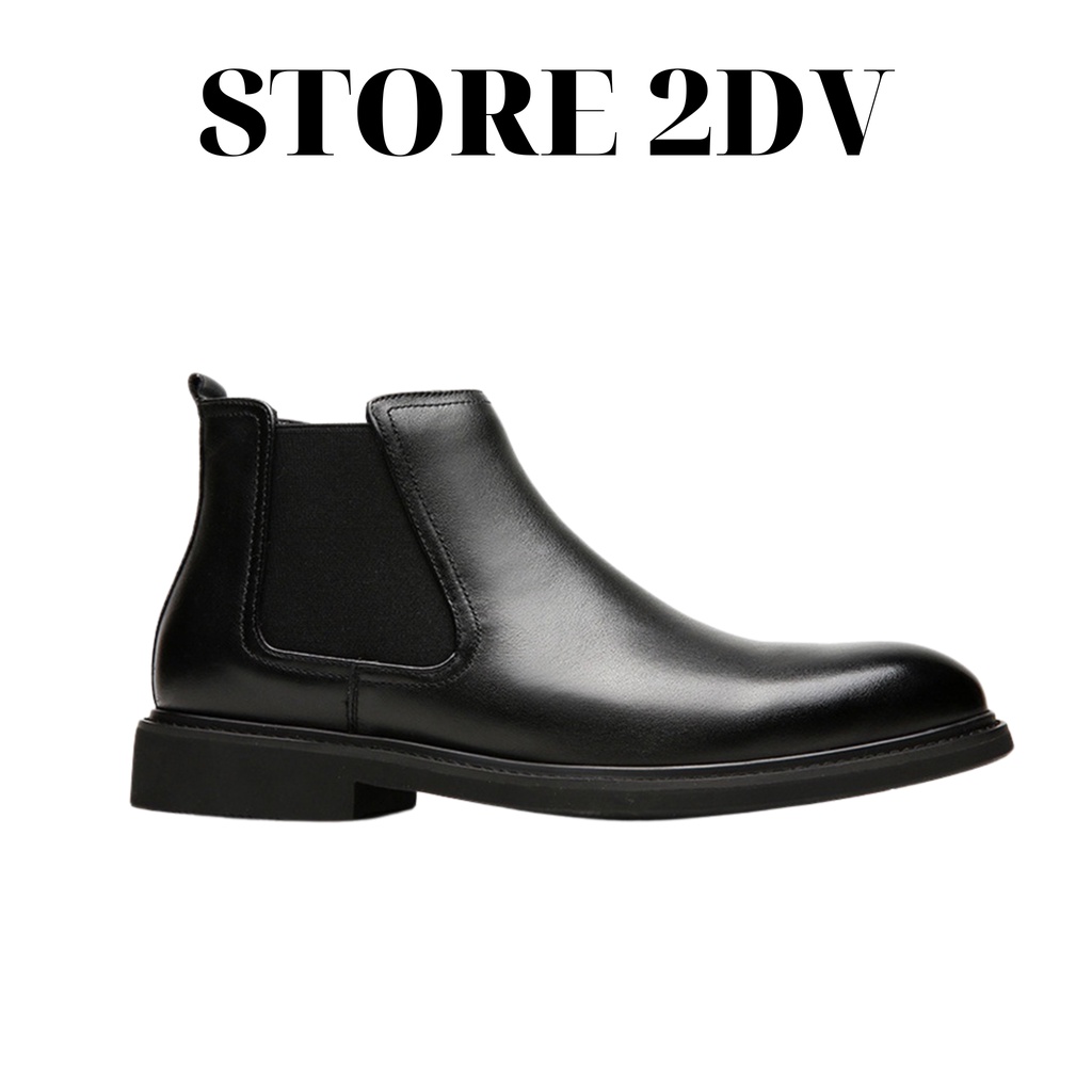 Giày Chealsea Boot Cao Cổ Tăng Chiều Cao 5cm Chất Đẹp Cao Cấp, Đế Khâu Siêu Bền