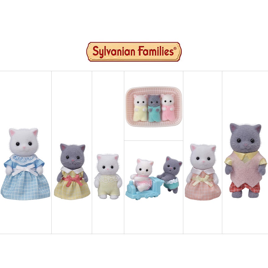 Đồ Chơi Sylvanian Families Các Thành Viên Trong Gia Đình Mèo Ba Tư Persian Cat Family Members