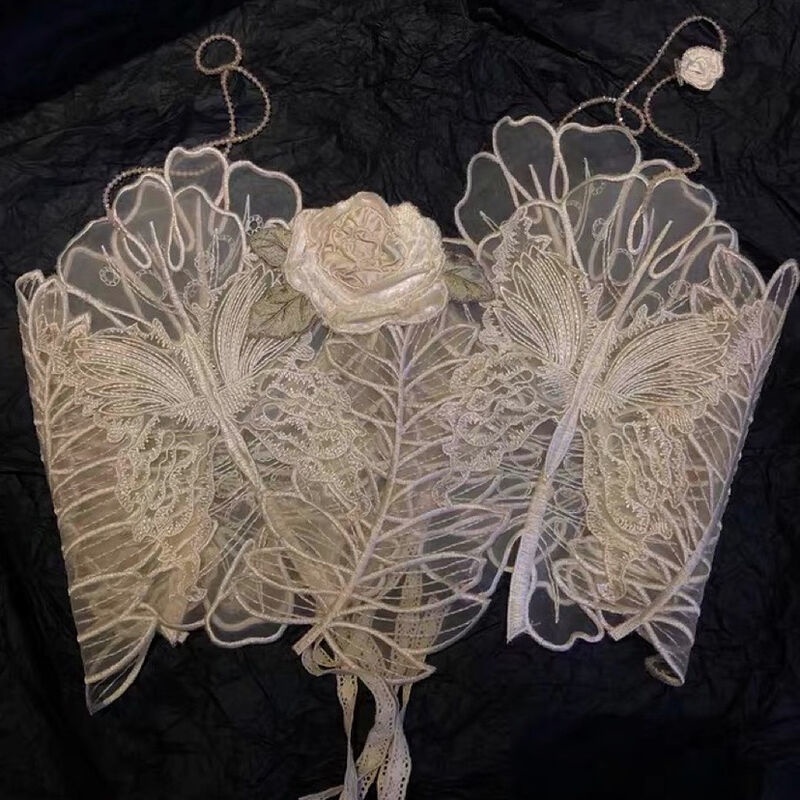 Áo Hai Dây Phối Ren Thêu Hoa Quyến Rũ Thời Trang Mùa Hè 2022