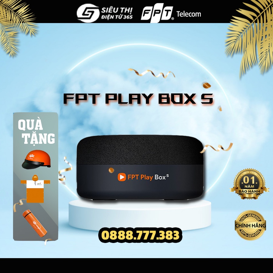 FPT Play Box S 2021 - Model T590 - TV Box Tích Hợp Loa Thông Minh - RAM 2Gb ROM 16Gb - AndroidTV 10 - Chính Hãng