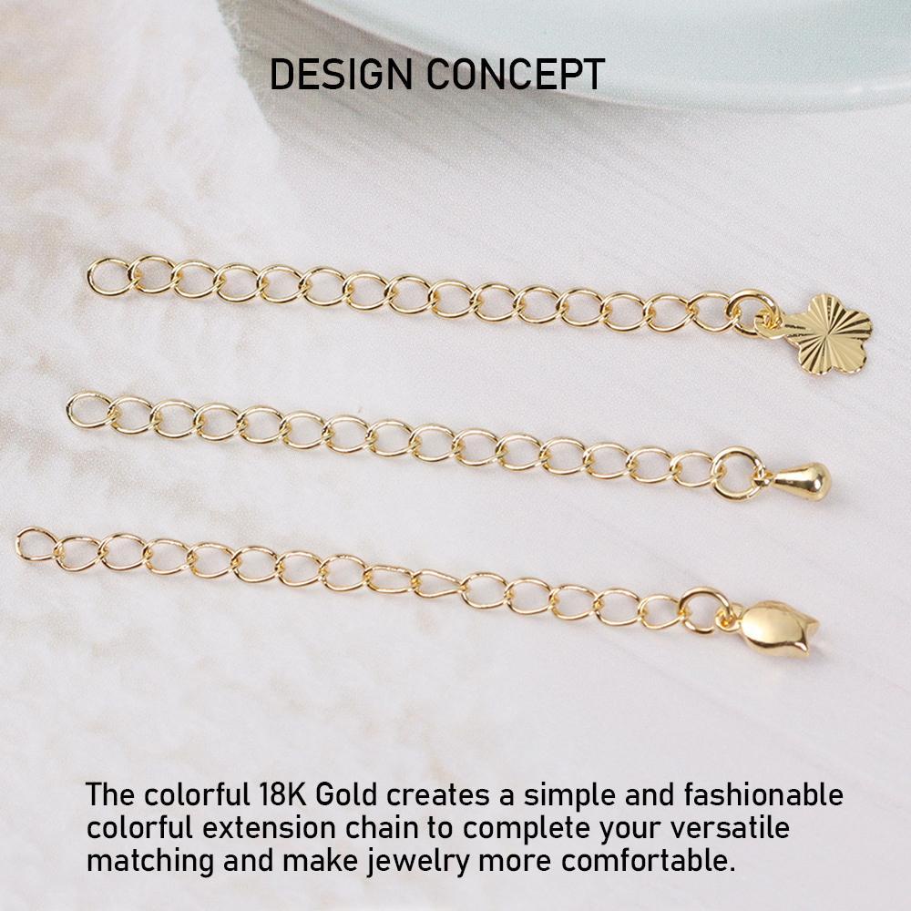 1 5 Đuôi Dây Xích Nối Dài Làm Trang Sức Thủ Công 18k|Đầu Nối Vòng Đeo Tay Bằng Thép Không Gỉ