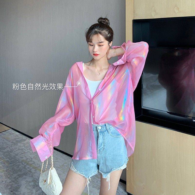 Áo sơ mi dài tay dáng rộng phong cách thời trang thoáng khí sành điệu cho nữ size S-3XL