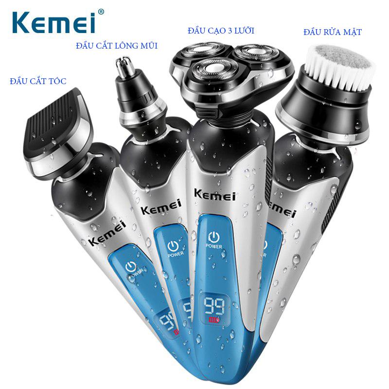 Máy cạo râu 3 lưỡi 4 in 1 kemei 5390 cao cấp- Hàng phân phối chính thức