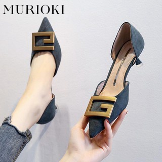 MURIOKI Giày cao gót 5cm phong cách Pháp thời trang dành cho nữ