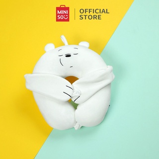 Gối kê cổ chữ U + Bịt mắt ngủ hình We Bare Bears Miniso  chống mỏi vai gáy tiện dụng cho người làm văn phòng/ đi du lịch