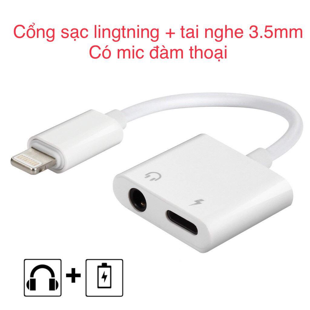 Jack Chuyển Đổi, Chia Cổng Vừa Sạc Vừa Sử Dụng Tai Nghe - Hỗ Trợ Mic