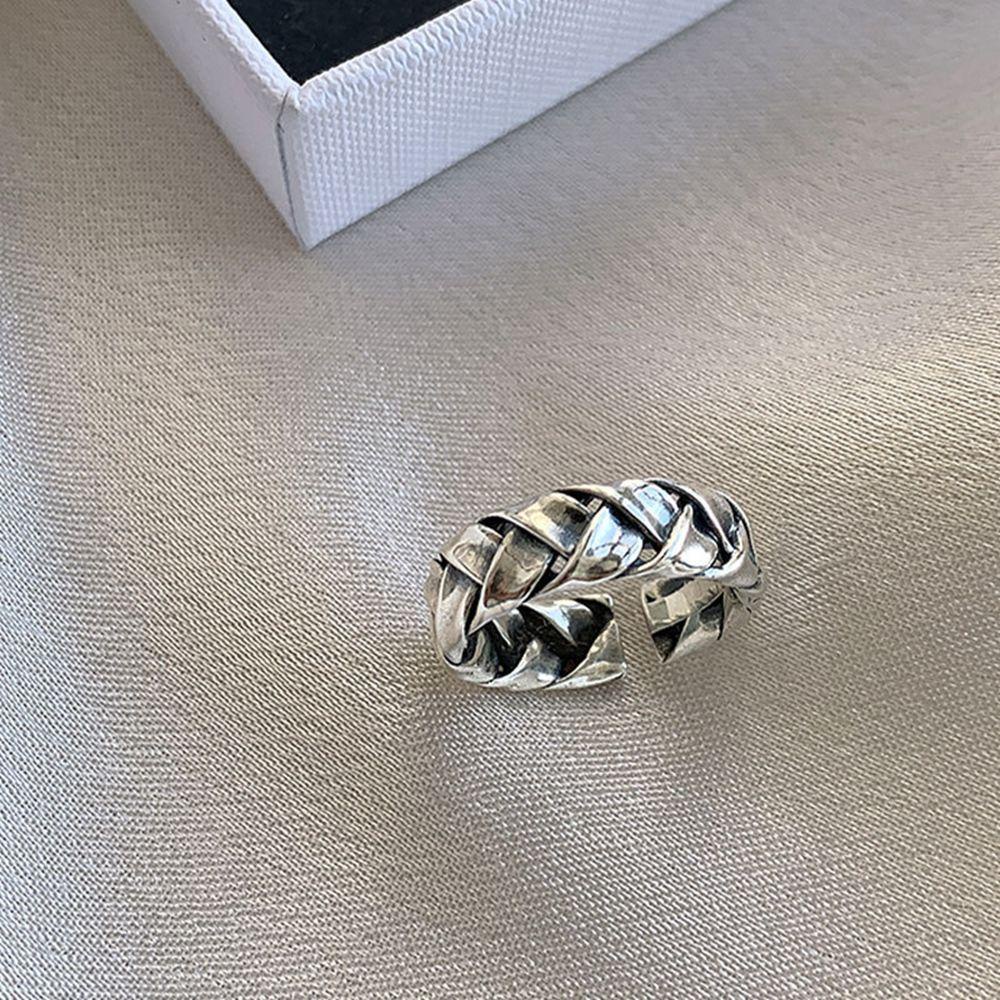 Nhẫn Hở Dạng Xoắn Bằng Hợp Kim Phong Cách Punk Hip hop Cổ Điển Có Thể Điều Chỉnh Cho Nam Và Nữ
