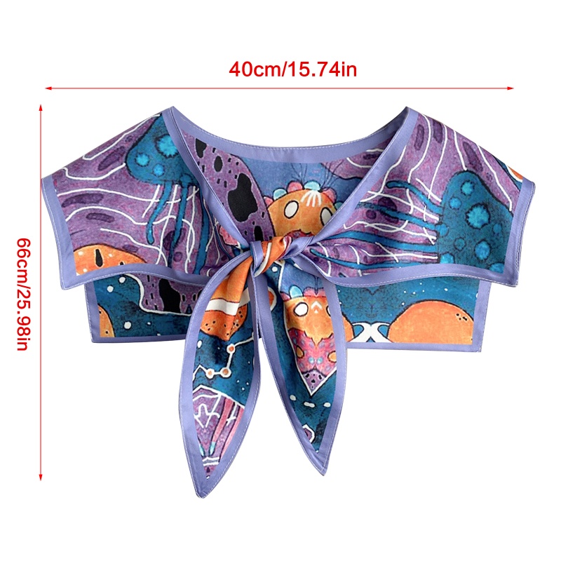 Khăn Choàng Vai Bằng Lụa Satin In Họa Tiết Hình Tam Giác