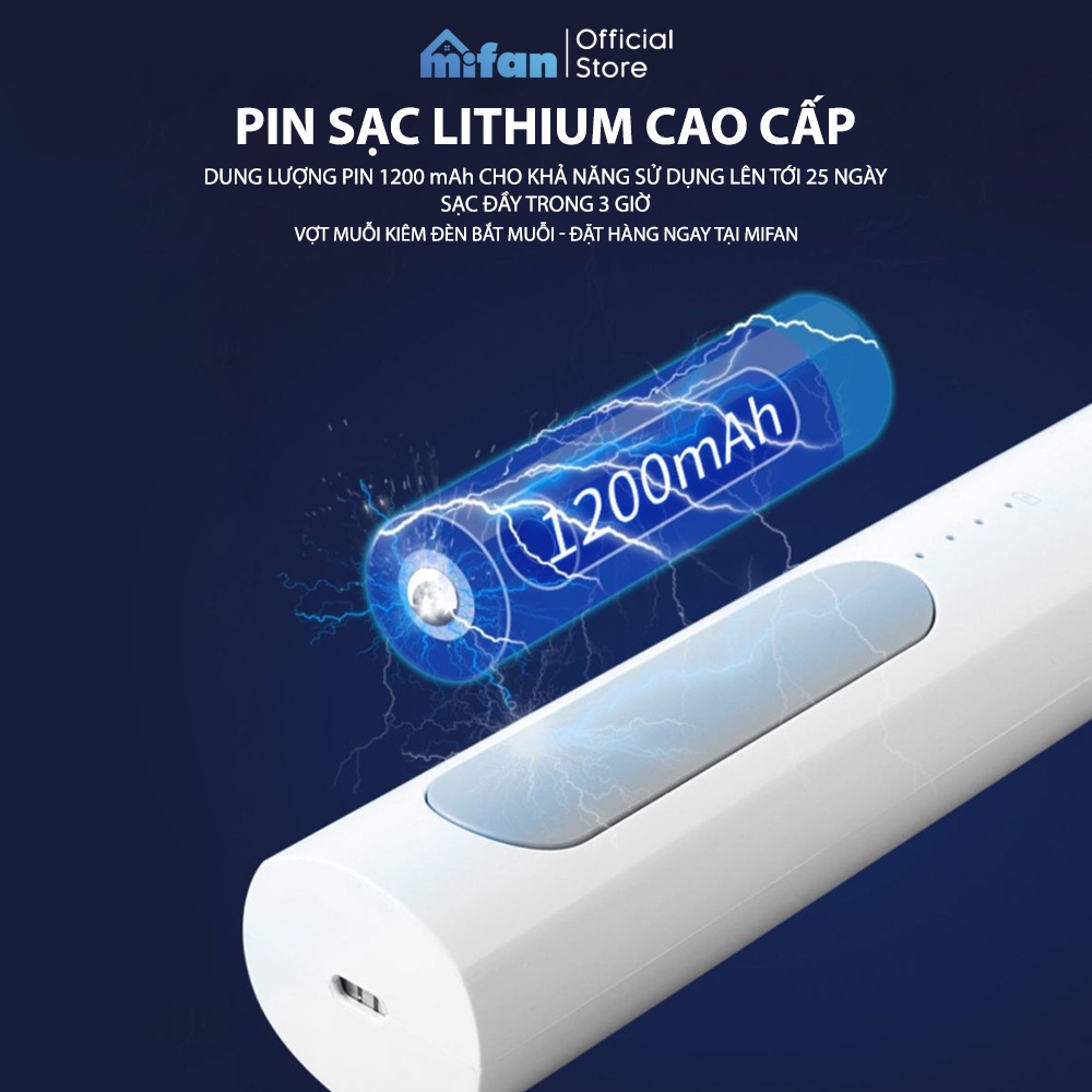 Vợt Muỗi kiêm Đèn Bắt Muỗi 2 trong 1 Weidasi WD955 - Pin sạc cao cấp 1200 mah  - Bảo hành 3th 1 đổi 1 - MIFAN