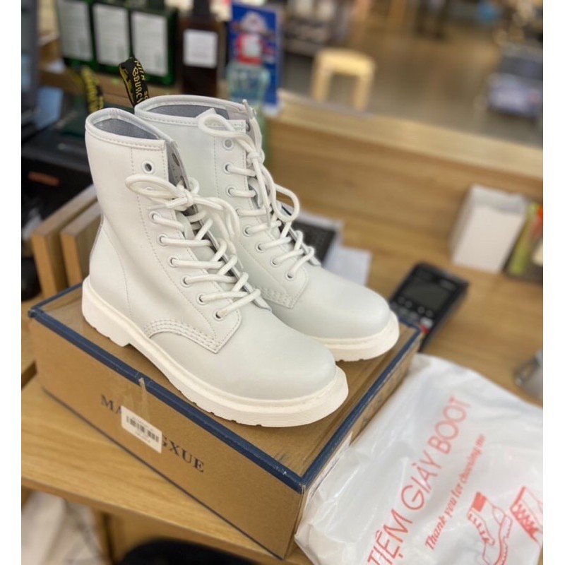 BOOT DR TRẮNG⚡FREESHIP⚡ All White Boot -Dr trắng tinh khôi-KQ27 (Full box Logo Tiệm Giày Bôt) | BigBuy360 - bigbuy360.vn