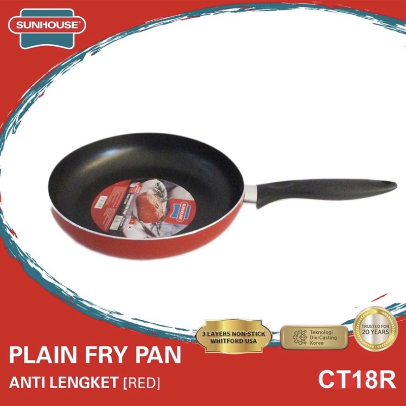 Nồi chiên không dính CT18R màu đen đỏ 18cm