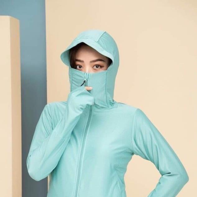 (Áo Loại 1 ) Áo Chống Nắng Nữ Thông Hơi Chống Tia UV Có Mũ và 2 Túi Có Khóa Dày Dặn Mặc Cực Mát