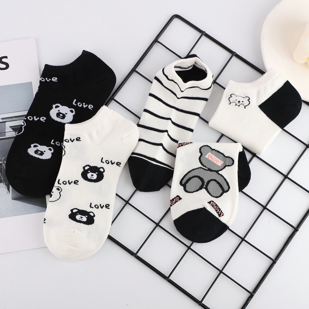 Tất vớ nữ cổ ngắn chất liệu vải cotton co giãn 4 chiều, phong cách cực cute - Hot Store