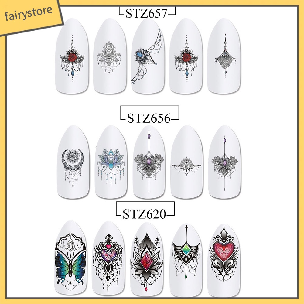 [Hàng mới về] Nhãn dán trang trí móng tay nghệ thuật in hoa văn bắt mắt