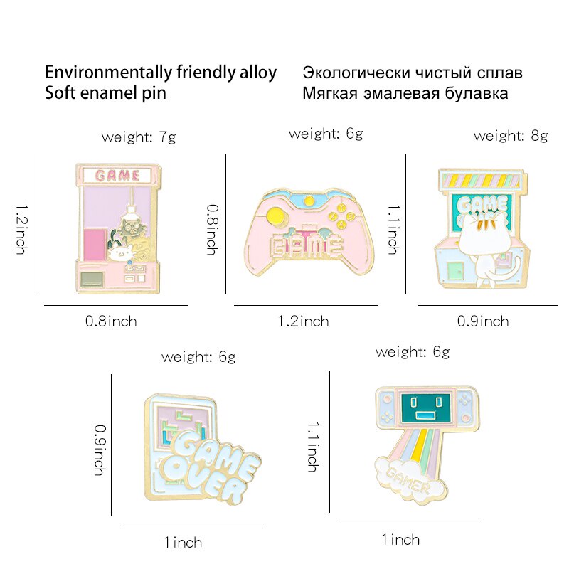 Ghim cài áo tùy chọn kiểu dáng phong cách máy chơi game hoạt hình
