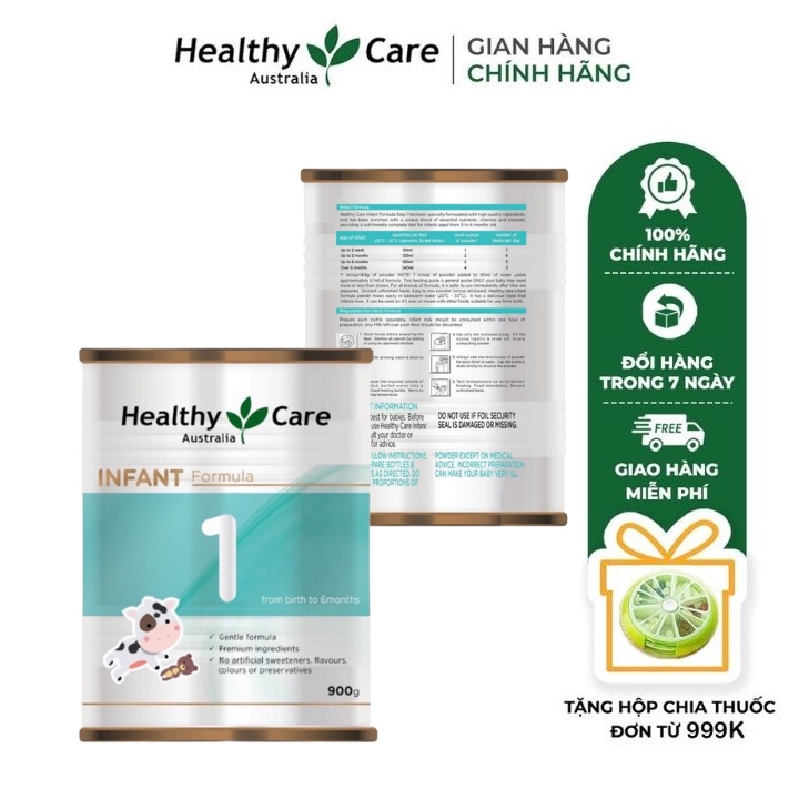 Combo 2 Hộp Sữa bột công thức Infant Formula Healthy Care Số 1 Úc dành cho bé (900g)