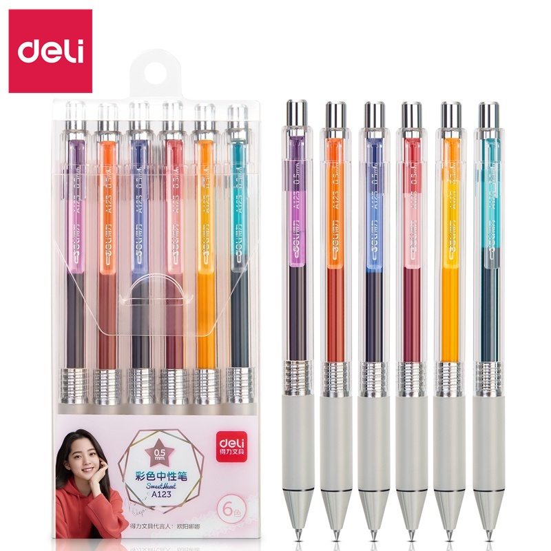 Set 6 bút mực gel nhiều màu ngòi 0.5mm A123